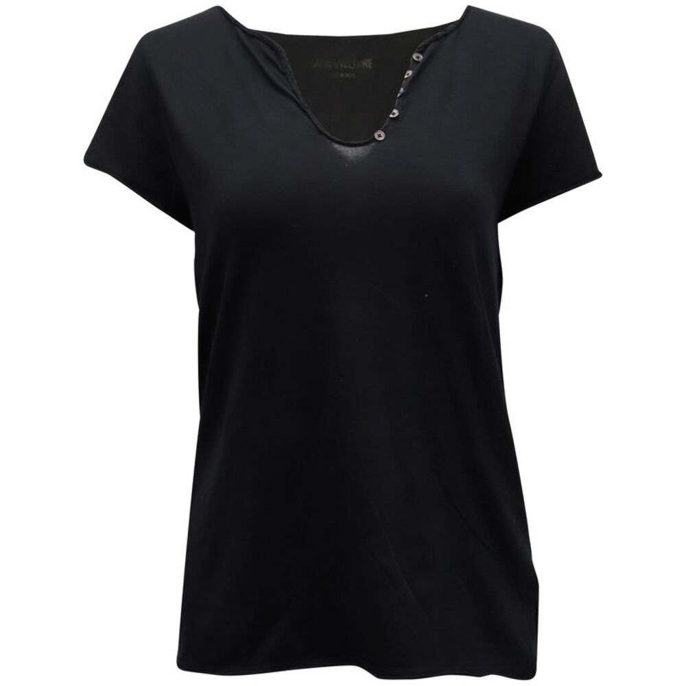 Zadig & Voltaire Skull Logo T-shirt in Black Cotton